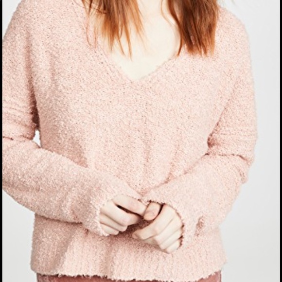 NWT Free people nude peach fuzzy sweater - Picture 5 of 7